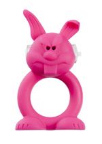 Розовое виброкольцо на пенис Rude Rabbit