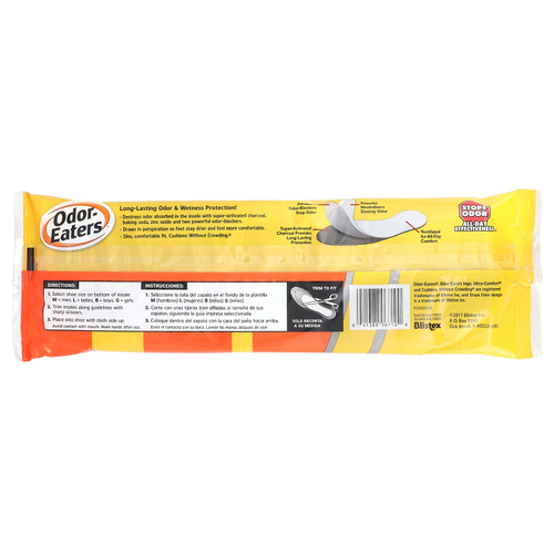 Odor Eaters, Стельки для удаления запаха, тонкая, удобная посадка, 3 пары