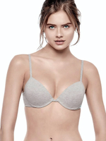 Бюстгальтер пуш-ап с градуированной чашкой из хлопковой ткани (Размер: 4B) (Цвет: серый меланж)