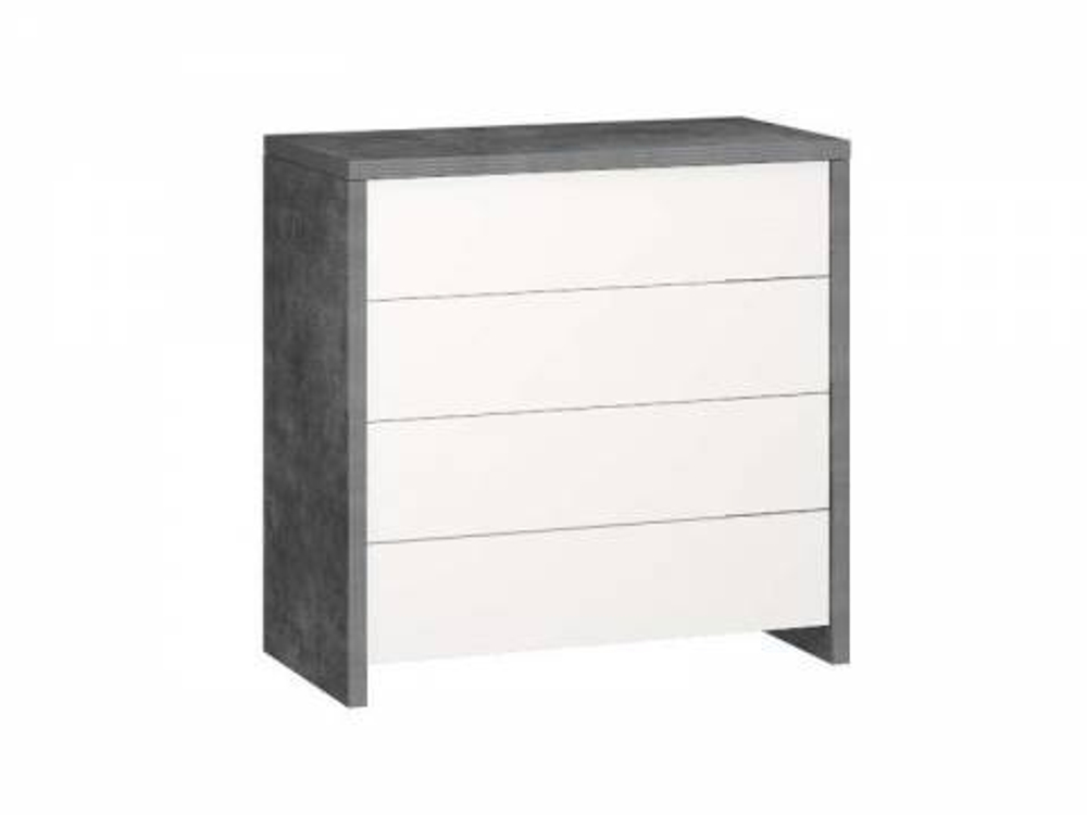 НЕКСТ- К4 комод (ФУР)  (Камень Темный / Белый ) Ивару