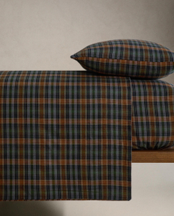 Zara Home - Простыня фланелевые клетчатые брюки, синий, 160х200х30 см