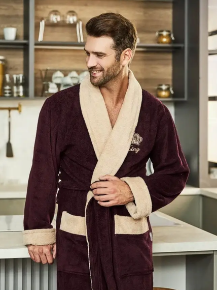 Халат мужской KING без капюшона Баклажан "Polens"