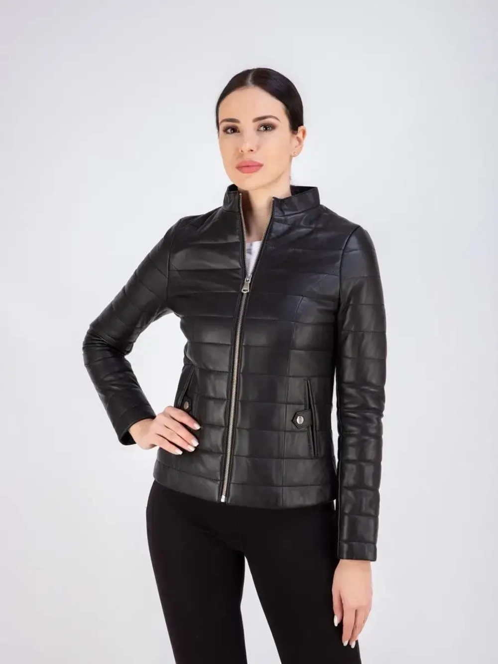 Куртка женская из натуральной кожи короткая Турция