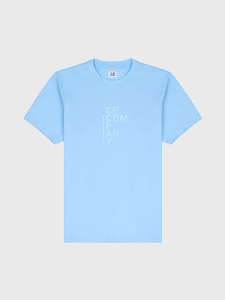Футболка C.P. Company 30/1 Jersey Vertical Logo Sky Blue