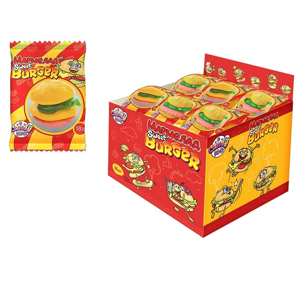 Мармелад жевательный «Sweet BURGER», 1кор*12бл*36 шт,18 г