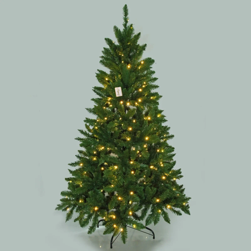 Ёлка «Свет в ночи» 150 см, ПВХ (600 веток) 220 ламп LED (свечение-Теплый белый)