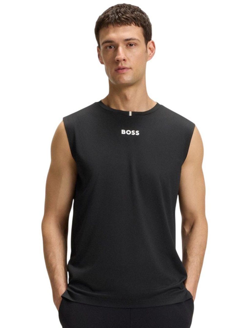 Мужская теннисная футболка BOSS Tank TOC - black