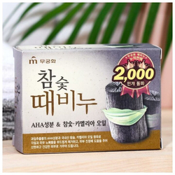 Mukunghwa Мыло-скраб для тела с древесным углем Hardwood Charcoal Scrub Soap 100 гр