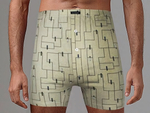 Мужские трусы plus size с принтом в виде лабиринта (Размер: XXXL) (Цвет: бежевый)