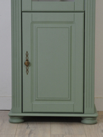 Шкаф витрина, 54х42х195, Susanna, сервант для посуды, стеклянная, буфет, деревянная, зеленый, MAKOSA