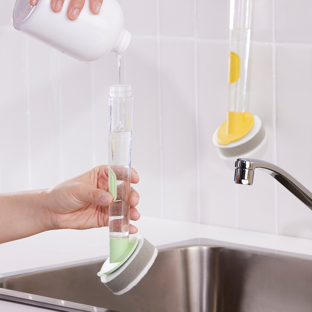 Набор кухонных губок с дозатором IKEA VIDEVECKMAL, Светло-зеленый, 2 шт