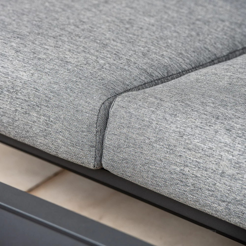 Malmo с 3-х местным диваном, комплект лаунж мебели антрацит/серый, алюминий