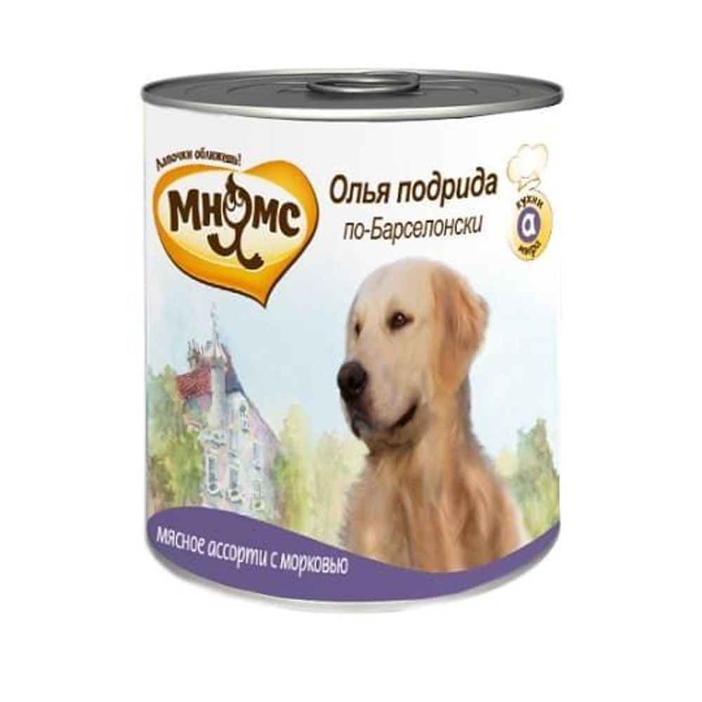 Мнямс корм для собак Олья Подрида по-Барселонски, 600 г (мясное ассорти с морковью)