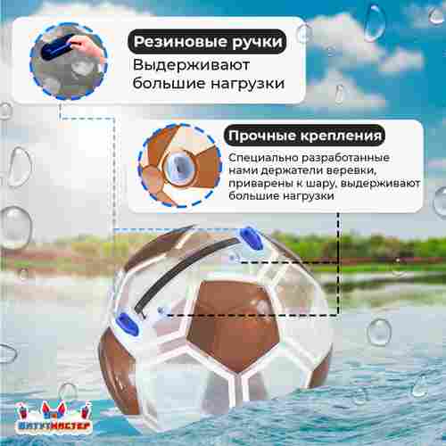 Аттракцион Водный шар ПВХ «Футбольный мяч» 2*2*2 м