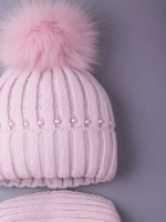 Шапка для девочки зимняя вязаная и шарф