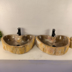 Раковина из окаменелого дерева ПАРА! OD-74357 67*46*15 2шт