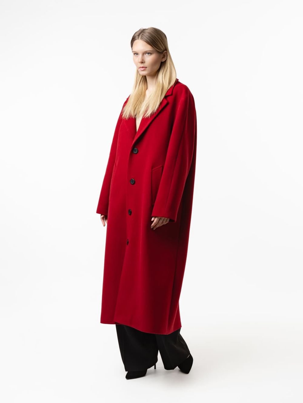 Пальто Dryg однобортное красное