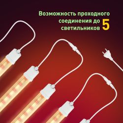 Светильник для растений, фитолампа светодиодная линейная ЭРА FITO-24W-Ra90-N полного спектра 24 Вт