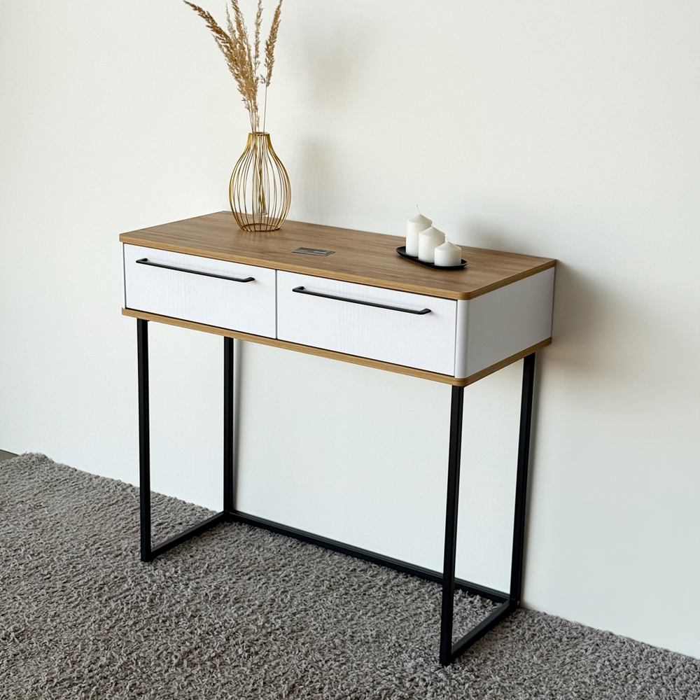 Туалетный столик консоль ROYAL 5211 эко (Дуб Кантри-Черный-р.черная)