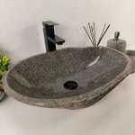 Каменная раковина из речного камня RS-05446 (54*38*15) 0857 из натурального камня