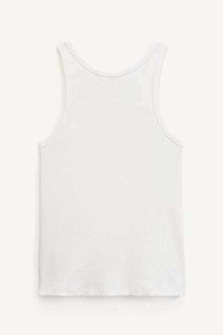 ZARA ТОП С КРУГЛЫМ ВЫРЕЗОМ, БЕЛЫЙ
