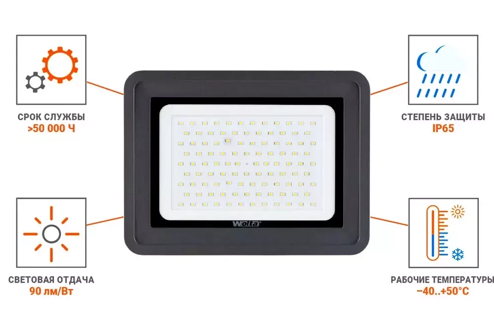 Прожектор LED 100Вт 5700K 9000лм IP65 WOLTA WFL-100W/06