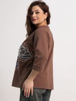 Блуза Цветочная рапсодия (коричневая) Б15310-18М LT Collection