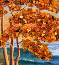 AMB-11/26 Картина «Красота природы» (с янтарной крошкой) 50х80см