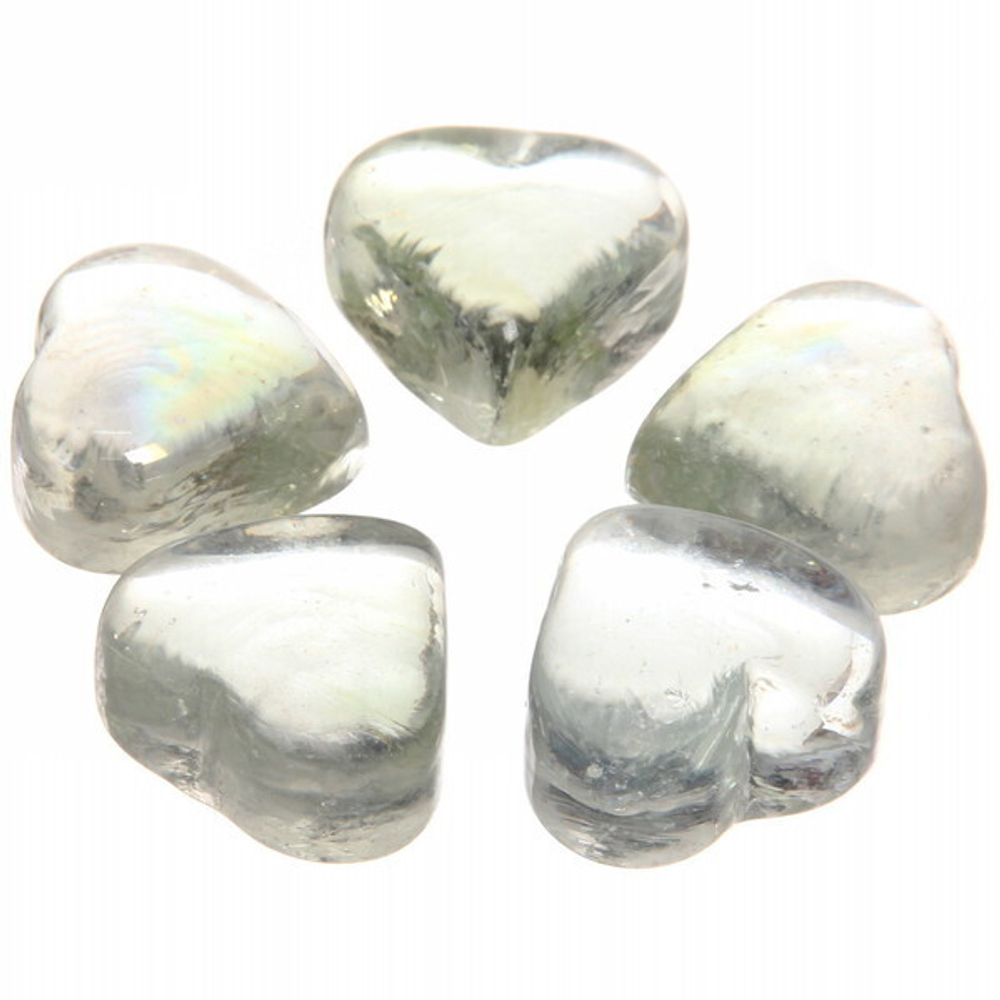 Стеклянные камушки для дизайна d25"Сердце» 100гр