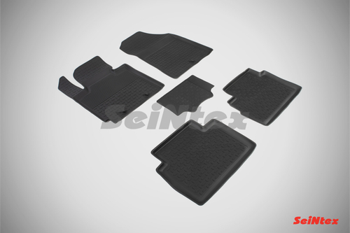 Резиновые коврики с высоким бортом для KIA Soul II 2014-2018 Seintex.85654