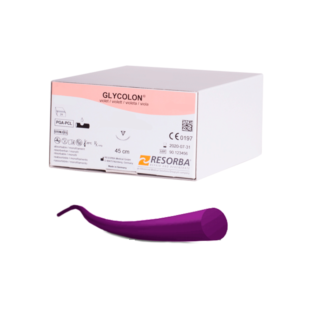 Гликолон (Glycolon) фиолетовый M1 (5/0) 45см DS 18, 24 шт.