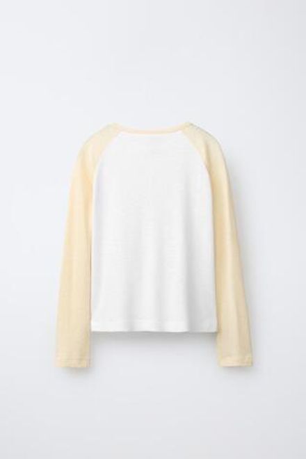 ZARA ФУТБОЛКА С РУКАВАМИ РЕГЛАН, ЖЕЛТЫЙ