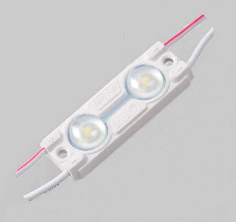 Светодиодный модуль с линзой SMD2835/2LED, 40х13х4мм, 0,8W, 100lm, 7000K Белый