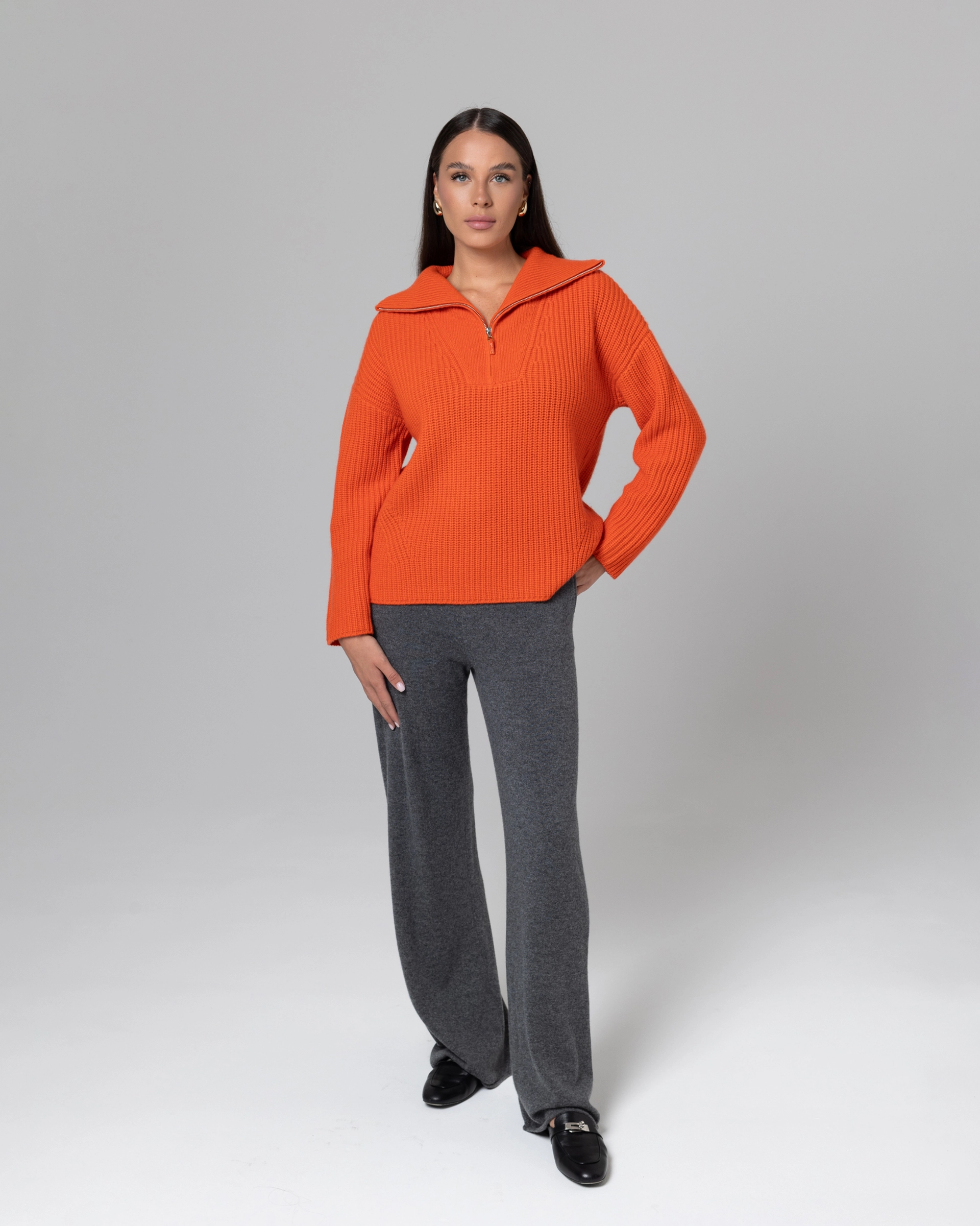 Кашемировый свитер с застежкой