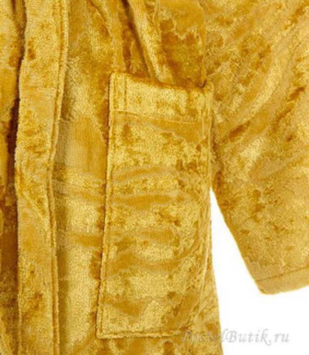 Элитный халат велюровый Zebra золотой от Roberto Cavalli