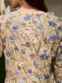 Платье лен с квадратным вырезом