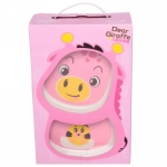 Набор детской посуды из бамбука 5 предметов «Весёлый динозаврик»