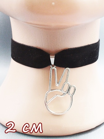 Чокер 2 см черный с подвеской Круть