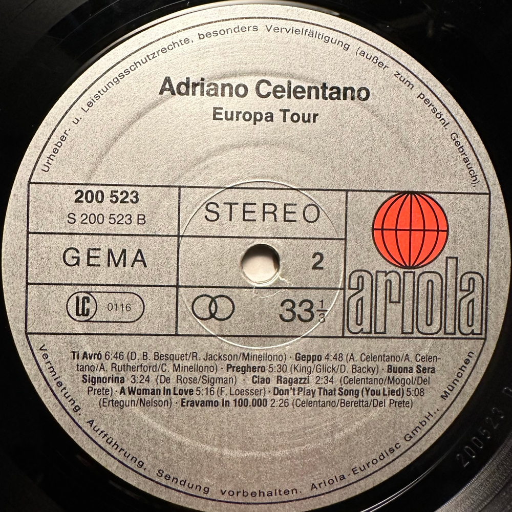 Adriano Celentano - Europa Tour (Германия 1979г.)