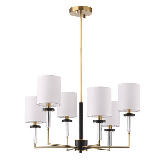 SL1404.303.06 Люстра подвесная ST-Luce Латунь/Прозрачный E14*6 40W BLACK+BRASS