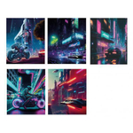 Тетрадь А5,48л.клетка,хол.фольга+сплош.твин-лак, "Киберпанк" (Центрум)