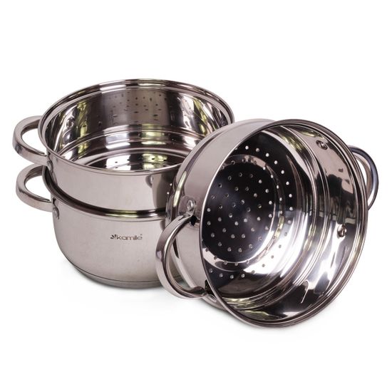 Пароварка 2-х уровневая Ø20 см из нержавеющей стали Kamille KM-5815
