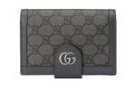 GUCCI Ophidia Canvas With Leather Passport Holder Men"s Gray/Black