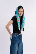 Платок «Тигр Еврейской автономной области. Аквамарин»