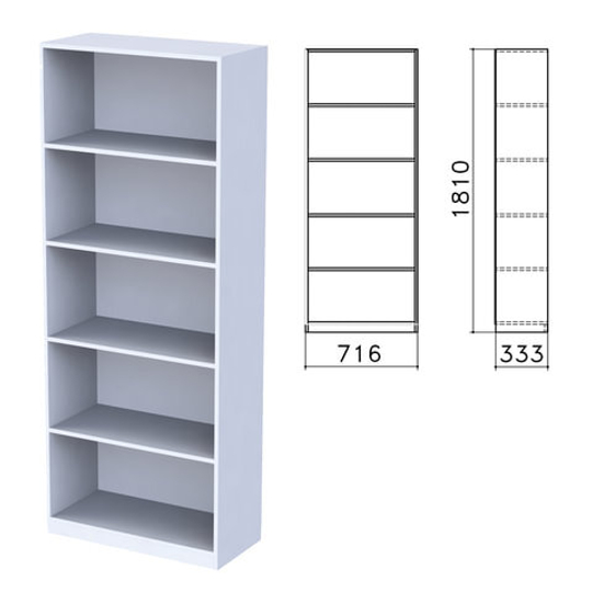 Шкаф (стеллаж) "Бюджет", 716х333х1810, 4 полки, серый, 402651-030