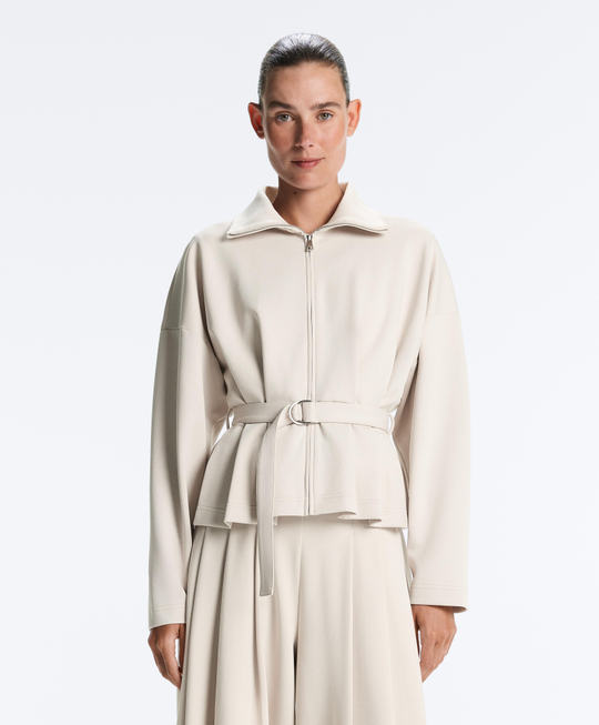 Oysho Куртка с ремнем, светлый серо-коричневый