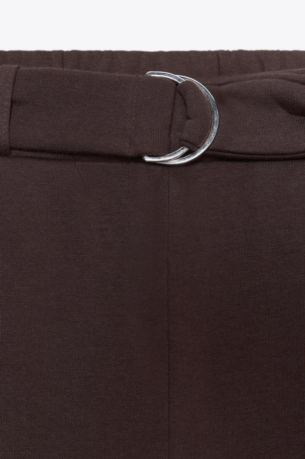 ZARA БРЮКИ ИЗ ФЛИСА С РЕМНЕМ, ШОКОЛАДНЫЙ