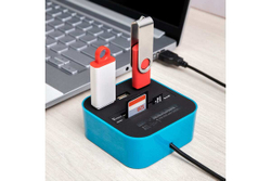 Разветвитель USB на 3 порта + картридер "Все в одном" черный REXANT 18-4121