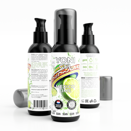 Сьедобный гель на водной основе SGAN Yoni Gel, Mexico Lime, 100 мл.