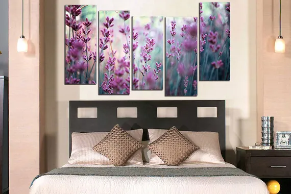 Модульная картина "Яркая лаванда"